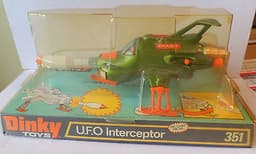 VINTAGE DINKY DIECAST No351 U.F.O INTERCEPTOR WITH ORIGINAL PACKAGING-VERY GOOD