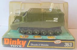 VINTAGE DINKY DIECAST No353 SHADO 2 MOBILE WITH ORIGINAL PACKAGING-VERY GOOD