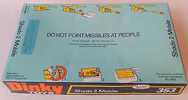 VINTAGE DINKY DIECAST No353 SHADO 2 MOBILE WITH ORIGINAL PACKAGING-VERY GOOD
