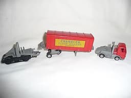 VINTAGE MINIC MOTORWAY ROADRAILER SET RM925 OLD TRIANG SLOT CAR TOY TRUCK SET