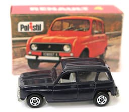 Vintage POLISTIL Renault 4 Diecast  Blue Car Model Italy RJ22 1970\'s Politoys