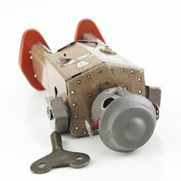 Atomic Robot Man. 1949. Japan. Rare Tin Vintage Toy Working Near mint Condition