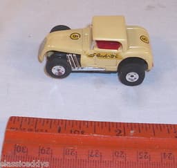 AURORA MODEL MOTORING THUNDER JET HOT ROD 1960s SLOT CAR IN YELLOW
