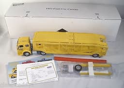 DANBURY MINT VINTAGE CAR SHOWS 1952 WHITE SEMI FOUR CAR CARRIER TRUCK SET BOXED