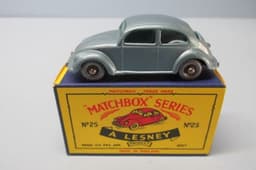 Matchbox Reg Whls 25B Volkswagen Silver Blue / RARE Silver Plastic Wheels