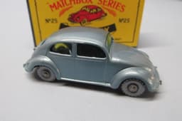 Matchbox Reg Whls 25B Volkswagen Silver Blue / RARE Silver Plastic Wheels