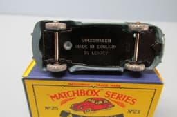 Matchbox Reg Whls 25B Volkswagen Silver Blue / RARE Silver Plastic Wheels