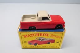 Matchbox Reg Whls 50A Commer Pick Up Gray & Red / Knobby BPW / “D" Box