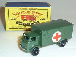 MINT MATCHBOX MOKO LESNEY ARMY AMBULANCE No 63 IN NEAR MINT++ ORIGINAL BOX