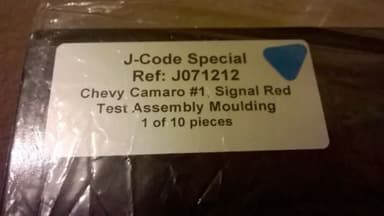 PIONEER SLOT CAR J-CODE 1967 CHEVY CAMARO SIGNAL RED TOOL TEST ASSEMBLY. 1 of 10