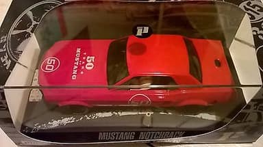 PIONEER SLOT CAR. NEW J-CODE MUSTANG NOTCHBACK RED 50 YEARS PROTOTYPE A. 1 of 6.