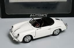 Porsche 1:18 AUTOart 356A Speedster White Diecast Model Car / Mint in Box