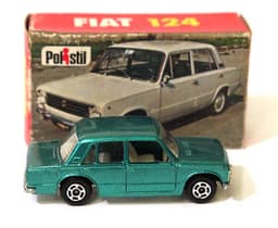 Rare Vintage POLISTIL Fiat 124 Diecast Car Model Italy RJ14 1970\'s Politoys