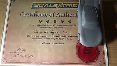 SALE SCALEXTRIC FACTORY PROTOTYPE DISNEY LIGHTNING MQUEEN LITHOGRAPH + CERT WOW