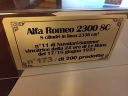 Scalextric Collectors Club Alfa Romeo 2300 8C No173 Di 200 In Display Case