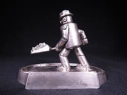 VINTAGE ART DECO THE IRON FIREMAN A.C.R. ADVERTISING ASHTRAY SPACE ROBOT TOY ART