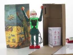 Vintage Dux Astroman Robot with excellent replica box. Not Japan.