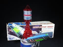 VINTAGE NOMURA NASA INTERPLANETARY JET ROCKET SHIP TIN B/O SPACE ROBOT TOY BOXED