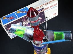 VINTAGE NOMURA NASA INTERPLANETARY JET ROCKET SHIP TIN B/O SPACE ROBOT TOY BOXED