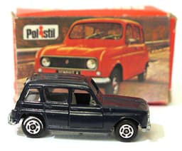 Vintage POLISTIL Renault 4 Diecast  Blue Car Model Italy RJ22 1970\'s Politoys