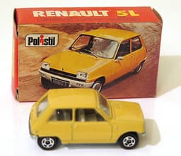 Vintage POLISTIL Renault 5L Yellow Die cast Car Model Italy RJ23 1970\'s Politoys