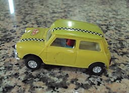 70s VINTAGE EXIN MEXICO MINI COOPER LIGHT YELLOW SCALEXTRIC SLOT F1 CAR EXINMEX
