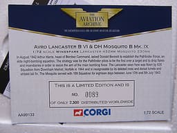 CORGI AVIATION ARCHIVE:AA99133 LANCASTER:MOSQUITO:PATHFINDER FORCE:1/72 DIECAST
