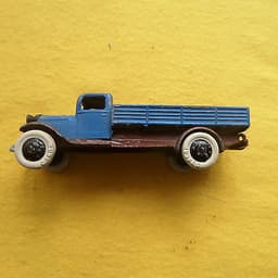 DINKY TOYS FRANCE PRE WAR # 25 SERIES BROWN/BLUE LORRY SOME FATIGUE 25 FOR SALE