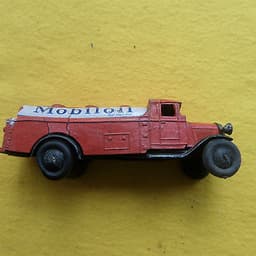 DINKY TOYS PRE WAR # 25 SERIES MOBILOIL TANKER COMPLETE BUT HAS USUAL FATIGUE