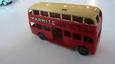 Pre war Dinky 29 motor bus \'Marmite.\' Very good original condition.