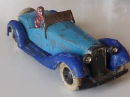 Pre war Dinky 36e Salmson 2 seater sports with driver figure..