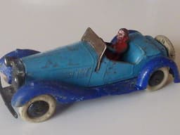 Pre war Dinky 36e Salmson 2 seater sports with driver figure..