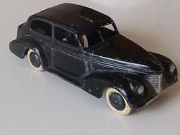 Pre war Dinky 39b Oldsmobile. Black with lacquered base. Very good.