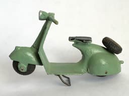 RARE 1940s Moko England Grey POP POP Scooter Box & Rider Lesney Dinky Corgi RARE