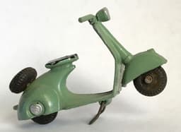 RARE 1940s Moko England Grey POP POP Scooter Box & Rider Lesney Dinky Corgi RARE