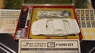 Rare NOS L&S Co. Ford GT 1/24 Slot car with Plastic Case Made Gifu Japan in 1964