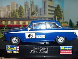 REVEL LOTUS CORTINA slot car " Rainer Schwedt " very rare now and in box