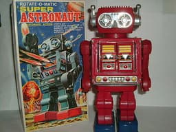 robots VINTAGE HORIKAWA SH TOYS SUPER ASTRONAUT TIN  ROBOT MADE IN JAPAN 1960\'S
