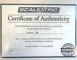 Scalextric Archive - Pre-Production Prototype - Lotus 72 Formula 1 Car & CoA