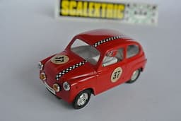 Scalextric Beautifull Exin red T.C. FIAT 600 C31 1968 Spain 100% original LOOK