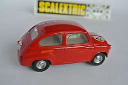 Scalextric Beautifull Exin red T.C. FIAT 600 C31 1968 Spain 100% original LOOK