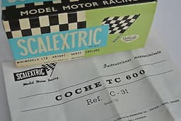 Scalextric Exin nice BOX + Spanish SHEET for red T.C. FIAT 600 C31 1968 Spain