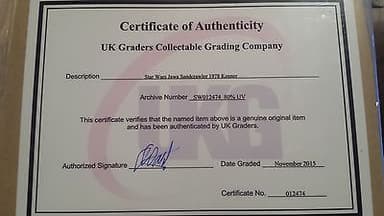 STAR WARS Vintage Kenner 1978 JAWA SANDCRAWLER Graded 80% UKG with COA not AFA