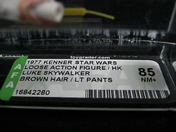 star wars vintage, luke farmboy, dark brown hair, afa 85 nm+, rare!