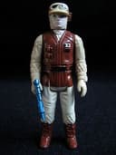 star wars vintage pbp rebel soldier dark brown blue metallic blaster, very rare!