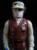 star wars vintage pbp rebel soldier dark brown blue metallic blaster, very rare!