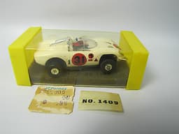 Vintage Aurora T-Jet #1409 Alfa Romeo White Chrome Roll Bar HO Slot Car In BOX