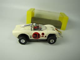 Vintage Aurora T-Jet #1409 Alfa Romeo White Chrome Roll Bar HO Slot Car In BOX