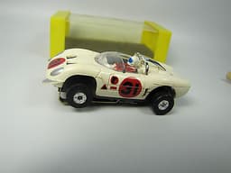 Vintage Aurora T-Jet #1409 Alfa Romeo White Chrome Roll Bar HO Slot Car In BOX