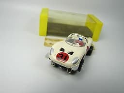 Vintage Aurora T-Jet #1409 Alfa Romeo White Chrome Roll Bar HO Slot Car In BOX